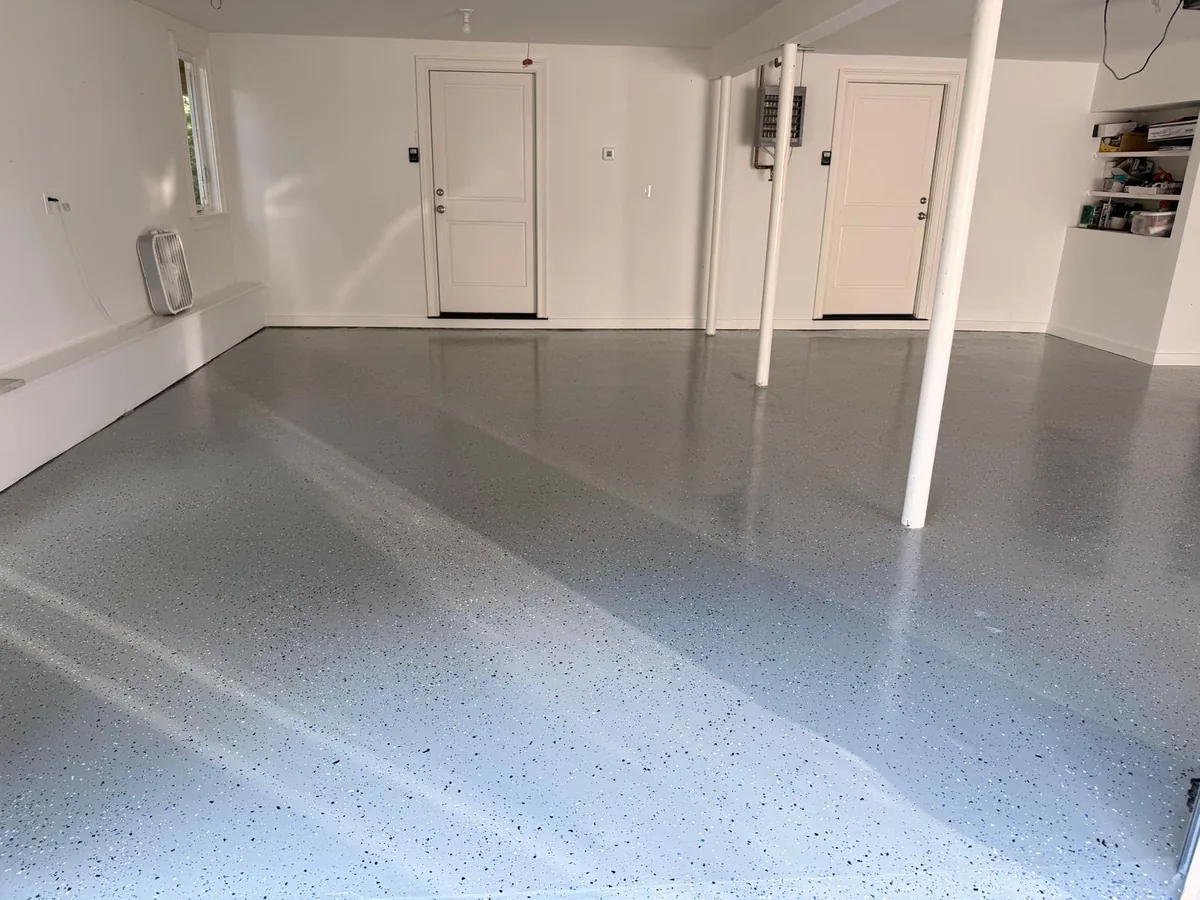 Garage floor after epoxy coating