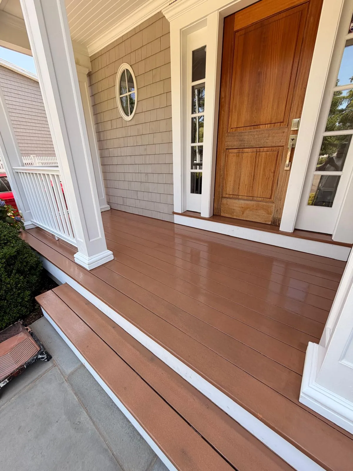 Refinished front porch and deck